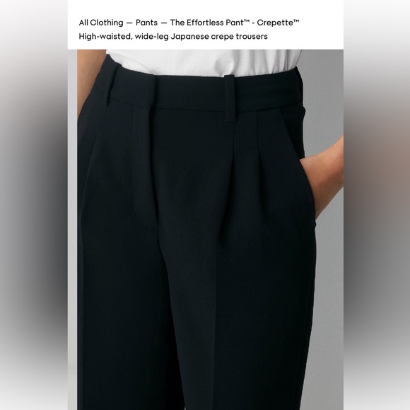 Aritzia Effortless Pants in Crepette Black Size 4 High Rise - Picture 3 of 15